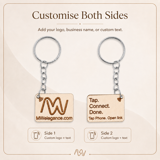 Custom NFC Wooden Keychain | Personalised Tap Keychain
