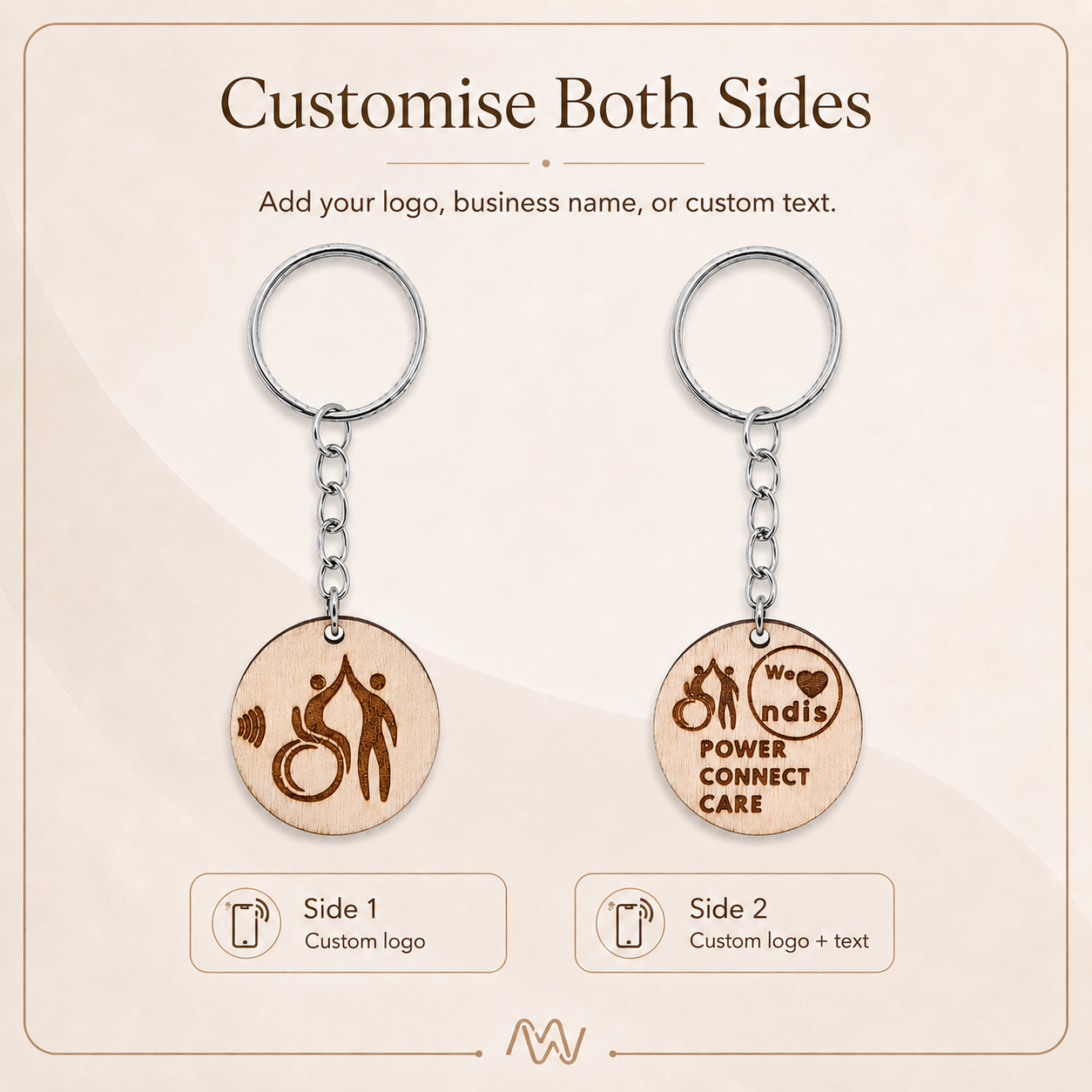 Custom NFC Wooden Keychain | Personalised Tap Keychain