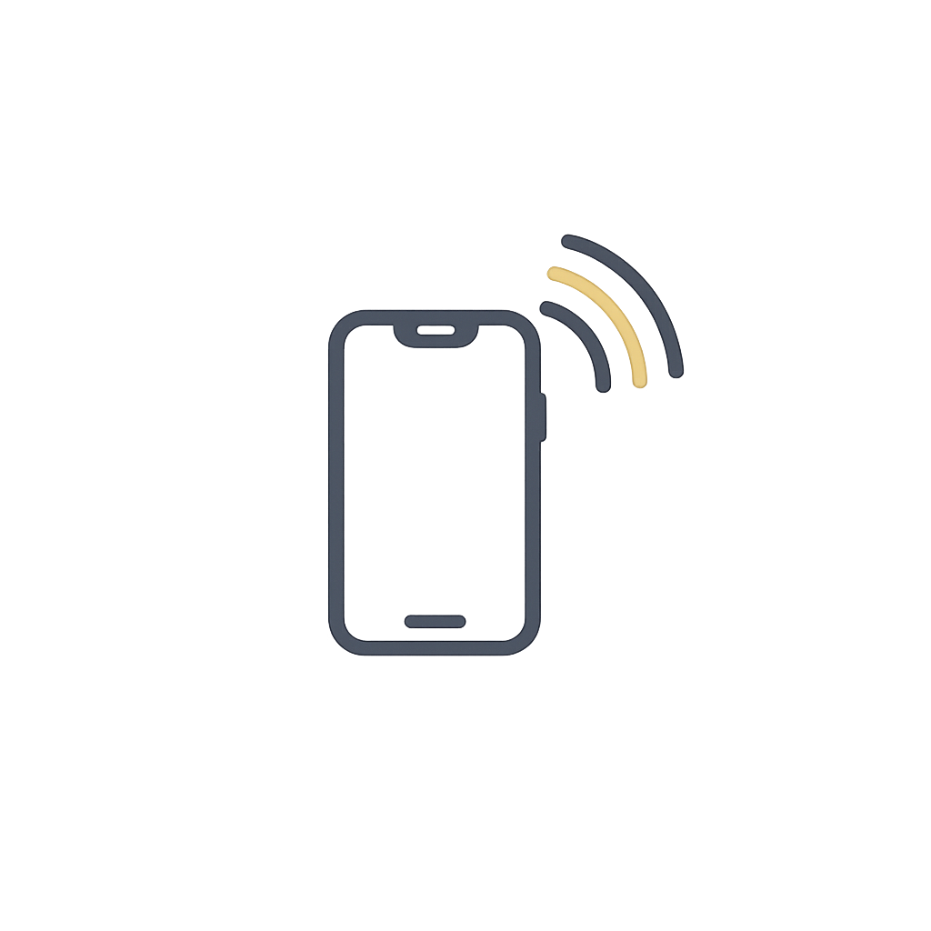 Smartphone NFC tap icon showing instant customer access to reviews, menus, and business links
